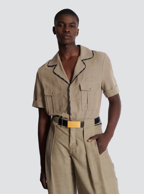 Balmain Paris Ceinture En Cuir Avec épingle à Nourrice Noir - Homme