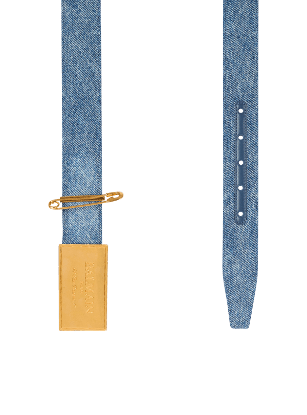 Balmain Paris Ceinture En Denim Avec épingle à Nourrice Bleu - Femme