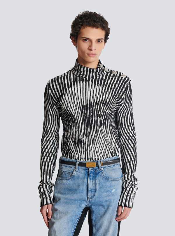 Balmain Paris Ceinture Plaque Balmain En Cuir De Veau Noir - Homme