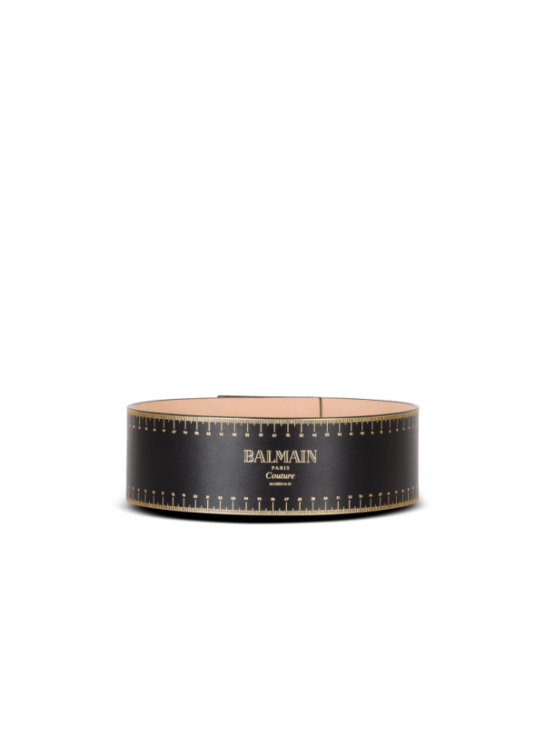 balmain paris Ceinture taille haute en cuir imprimé Couture noir - Femme