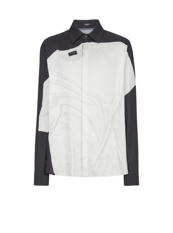 balmain paris Chemise avec imprimé T-shirt noir - Homme