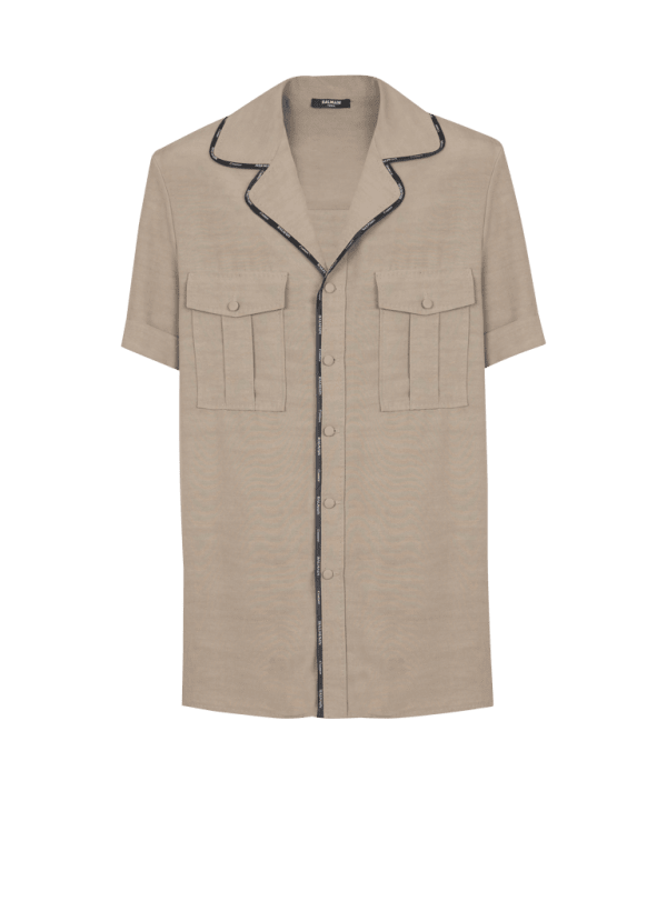 balmain paris Chemise pyjama en cupro avec poches marron - Homme balmain paris Chemise pyjama en cupro avec poches marron - Homme