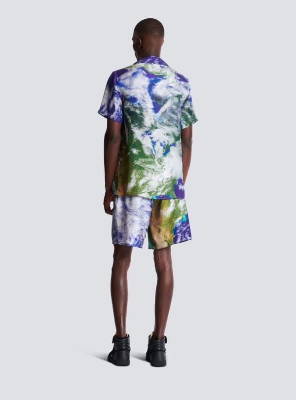 Balmain Paris Chemise Pyjama Imprimée Motif Earth Multicolore - Homme
