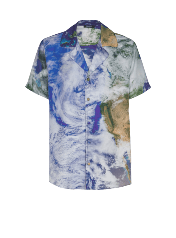 balmain paris Chemise pyjama imprimée motif Earth multicolore - Homme