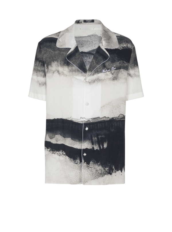 balmain paris Chemise pyjama imprimée motif Moon blanc - Homme