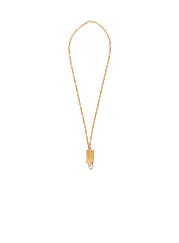 balmain paris Collier épingle à nourrice en laiton or - Femme
