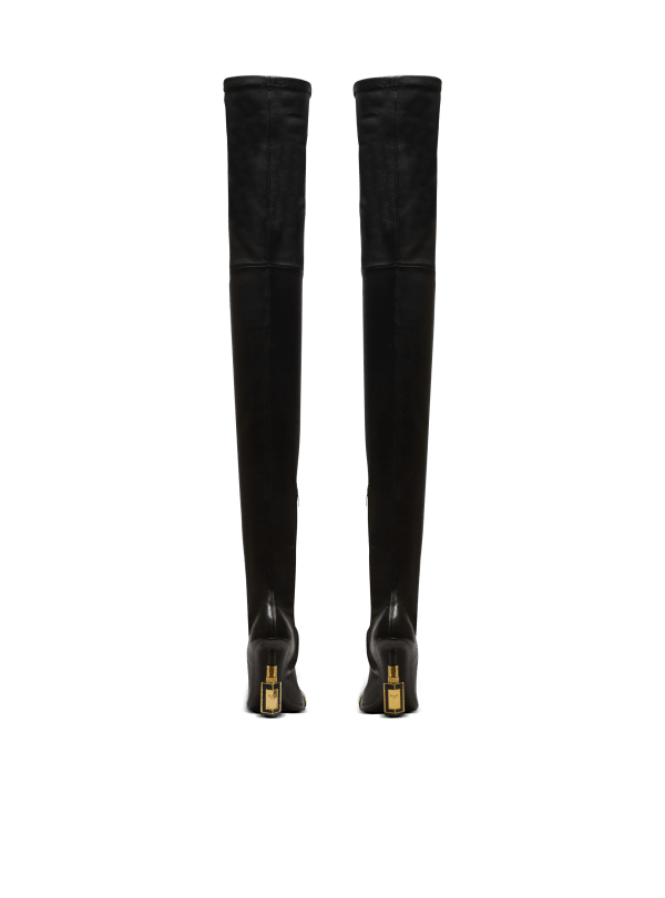 Balmain Paris Cuissardes Lipstick En Cuir D'agneau Noir - Femme