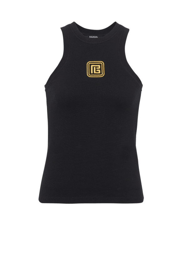 balmain paris Débardeur avec broderie Rétro PB noir - Femme