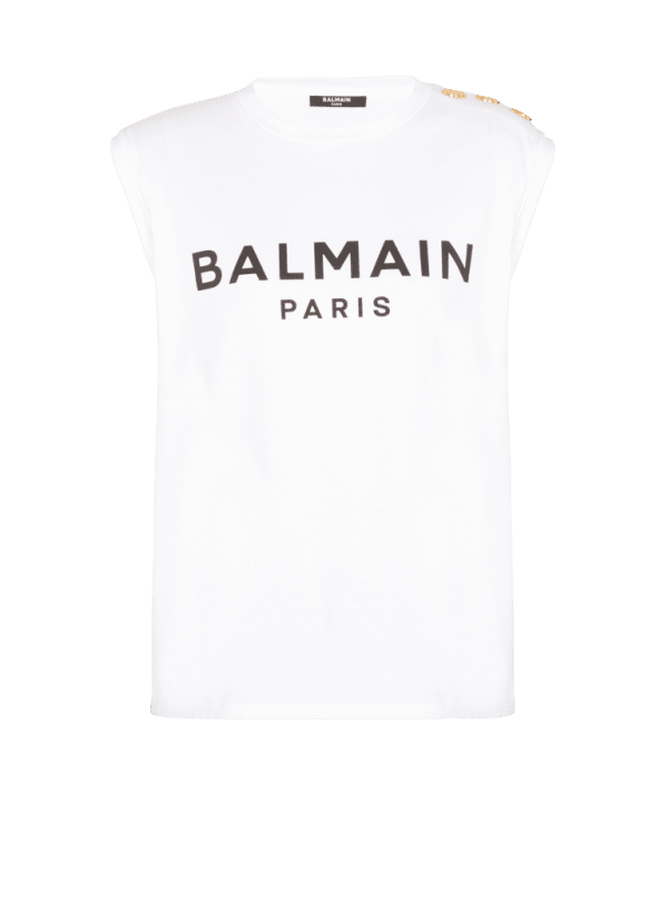 balmain paris Débardeur imprimé Balmain Paris blanc - Femme