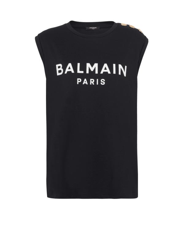 balmain paris Débardeur imprimé Balmain Paris noir - Femme