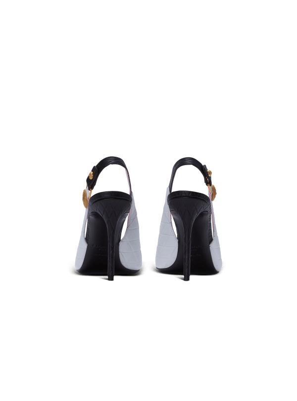 Balmain Paris Escarpins Eva En Cuir De Veau Embossé Diamant Blanc - Femme