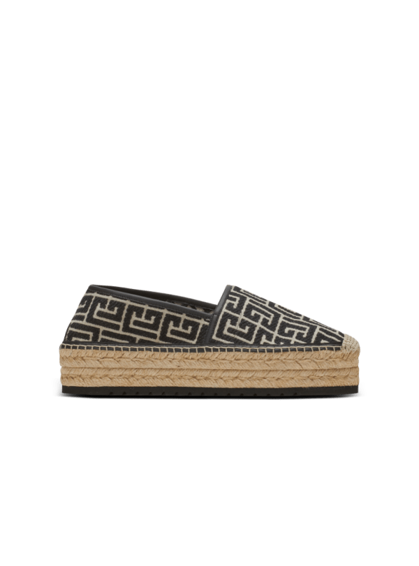 balmain paris Espadrilles Alex en jacquard monogramme noir - Homme balmain paris Espadrilles Alex en jacquard monogramme noir - Homme