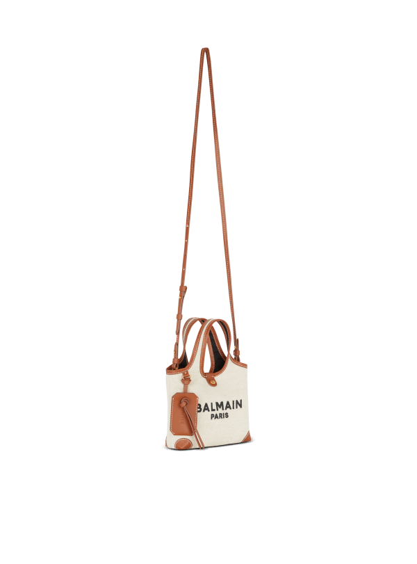 Balmain Paris Grocery Bag B-Army En Toile Et Cuir Beige - Femme