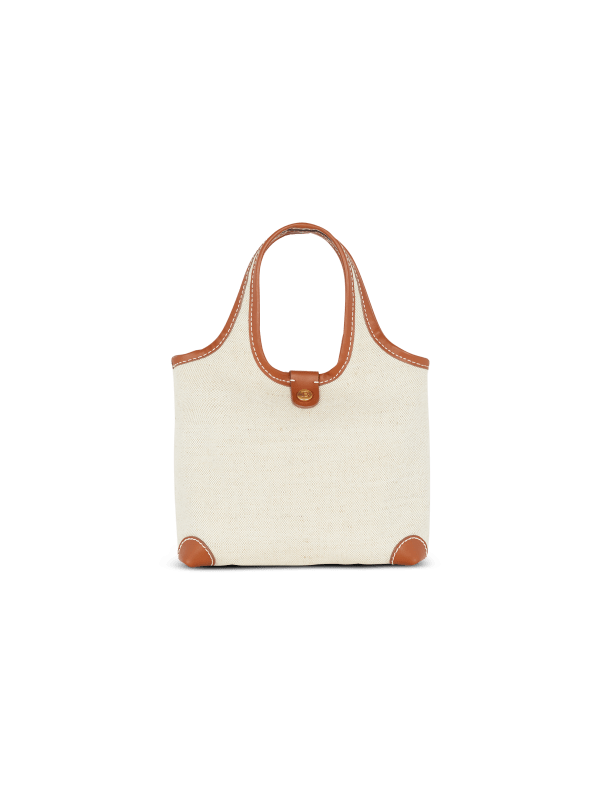 Balmain Paris Grocery Bag B-Army En Toile Et Cuir Beige - Femme