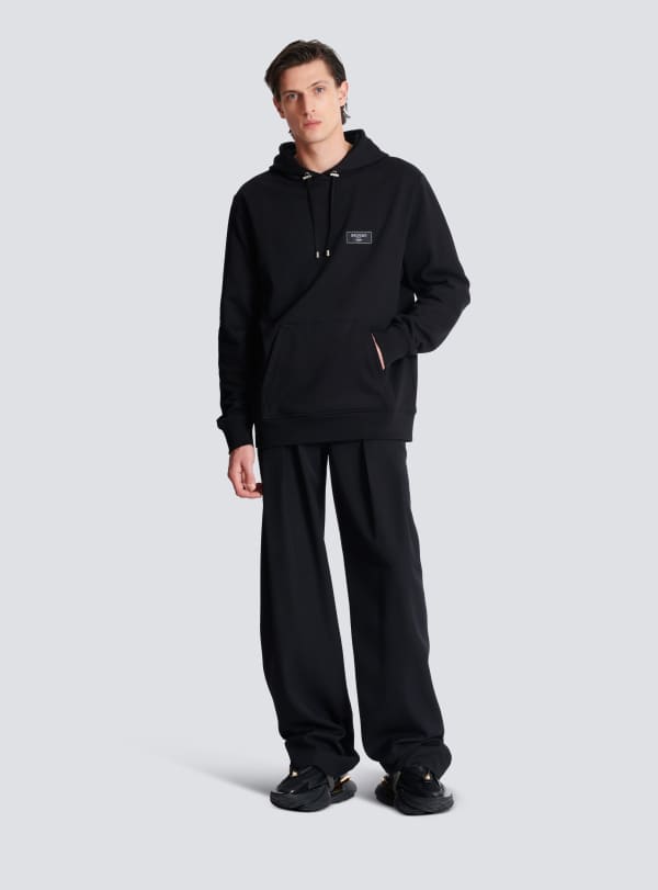 Balmain Paris Hoodie à étiquette Balmain Couture Noir - Homme