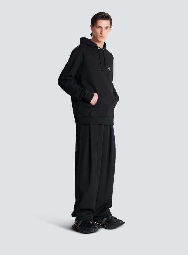 Balmain Paris Hoodie à étiquette Balmain Couture Noir - Homme