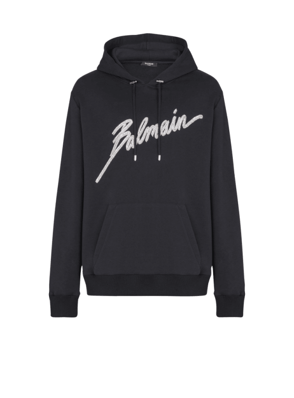 balmain paris Hoodie brodé Balmain Lettre noir - Homme