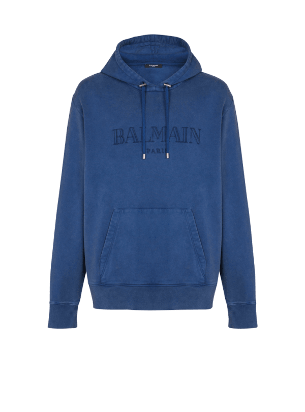 balmain paris Hoodie brodé Balmain Vintage bleu marine - Homme