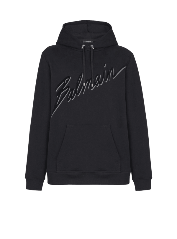 balmain paris Hoodie floqué Balmain Lettre noir - Homme balmain paris Hoodie floqué Balmain Lettre noir - Homme