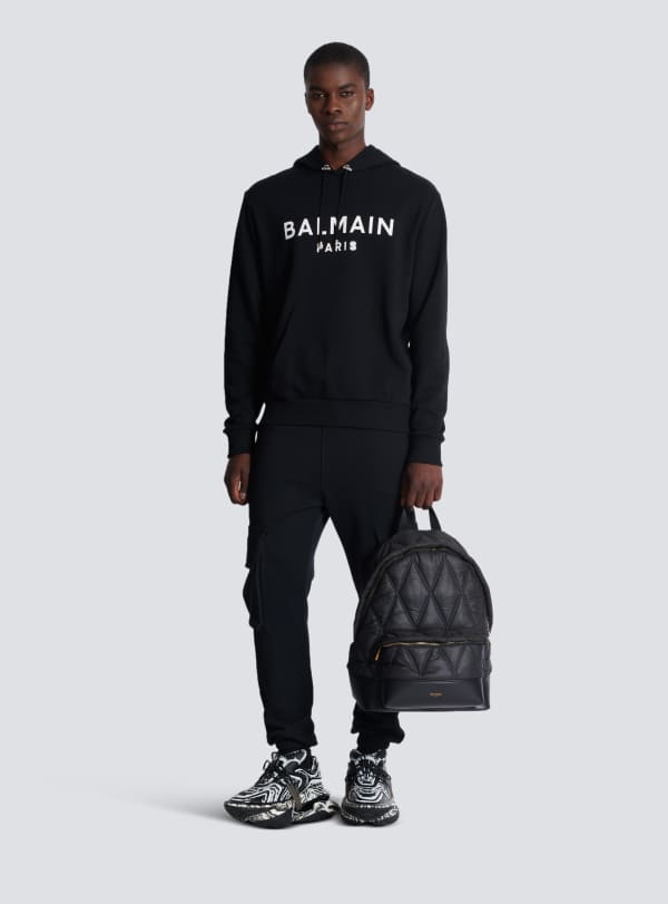 Balmain Paris Hoodie Imprimé Balmain Paris Noir - Homme