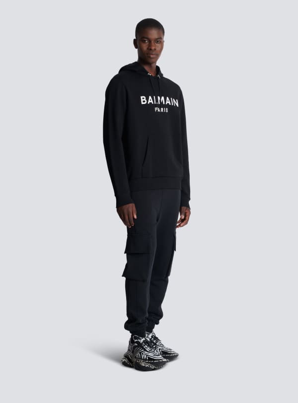 Balmain Paris Hoodie Imprimé Balmain Paris Noir - Homme