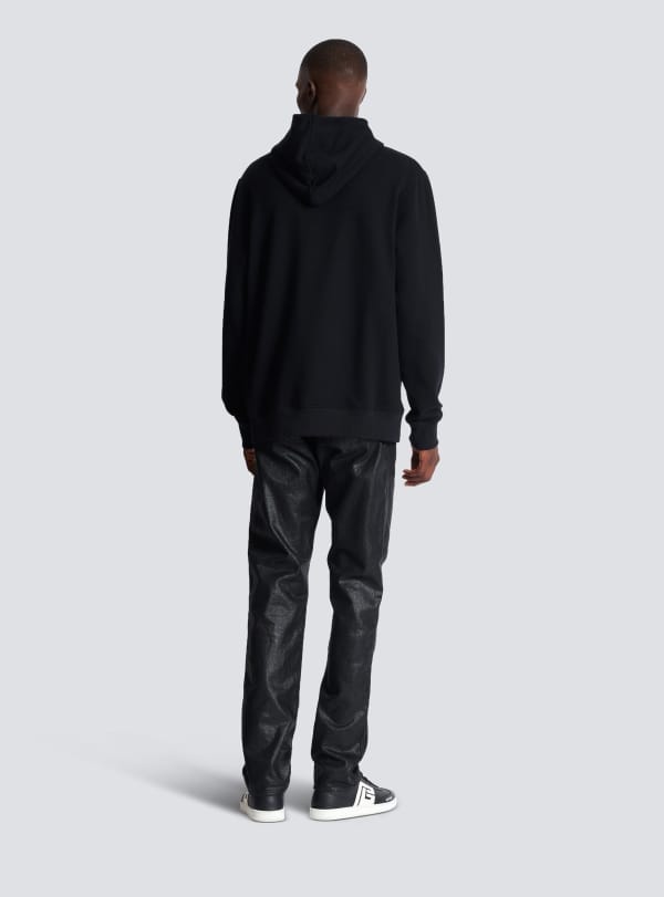 Balmain Paris Hoodie Imprimé Balmain Universe Logo Et Planète Noir - Homme