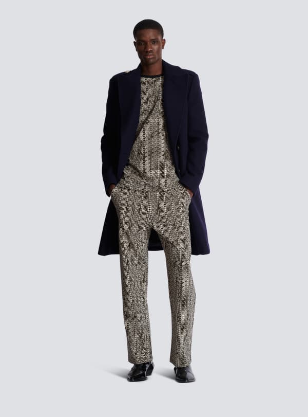 Balmain Paris Jogging En Jacquard Monogramme PB Labyrinthe Noir - Homme