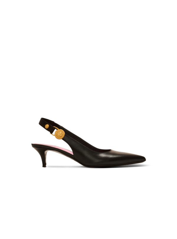 balmain paris Kitten slingbacks Eva en cuir de veau noir - Femme