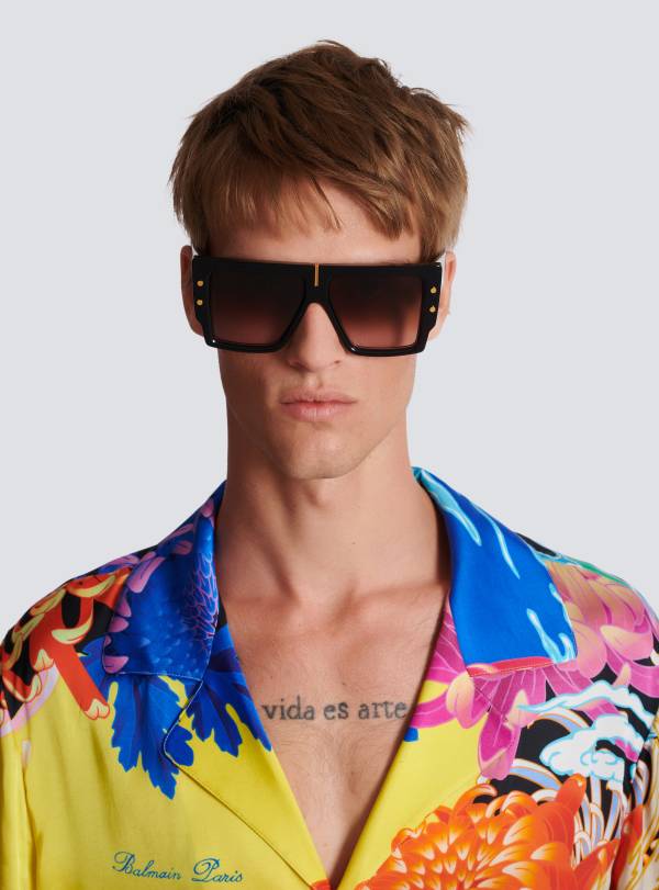 Balmain Paris Lunettes De Soleil B-Grand Marron - Femme