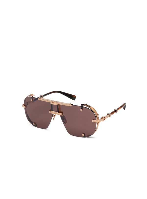 Balmain Paris Lunettes De Soleil Colonel Marron - Femme