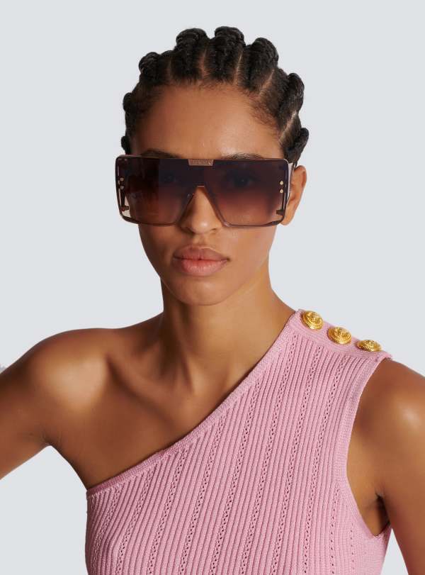 Balmain Paris Lunettes De Soleil Wonder Boy Marron - Femme