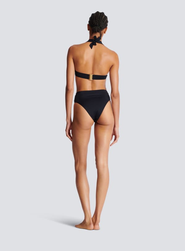Balmain Paris Maillot De Bain Deux Pièces à Boutons Noir - Femme