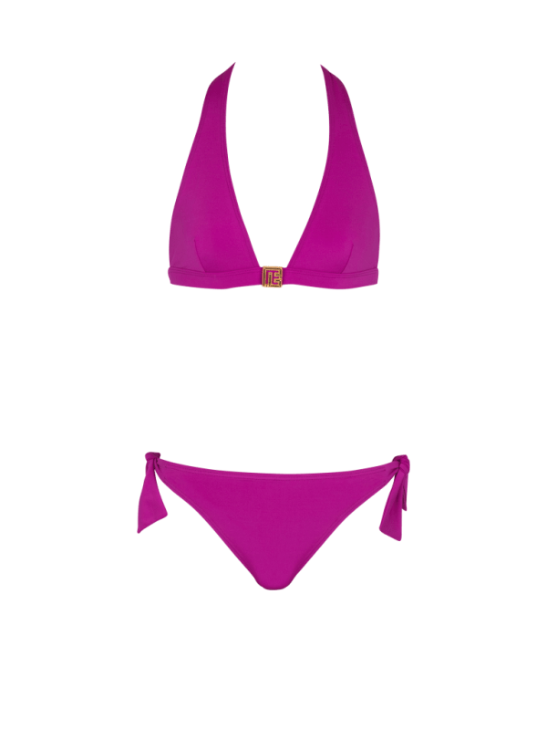 balmain paris Maillot de bain deux pièces à logo PB violet - Femme