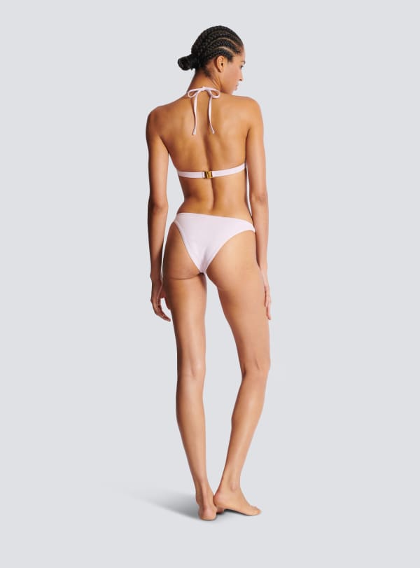 Balmain Paris Maillot De Bain Deux Pièces à Logo Rose - Femme