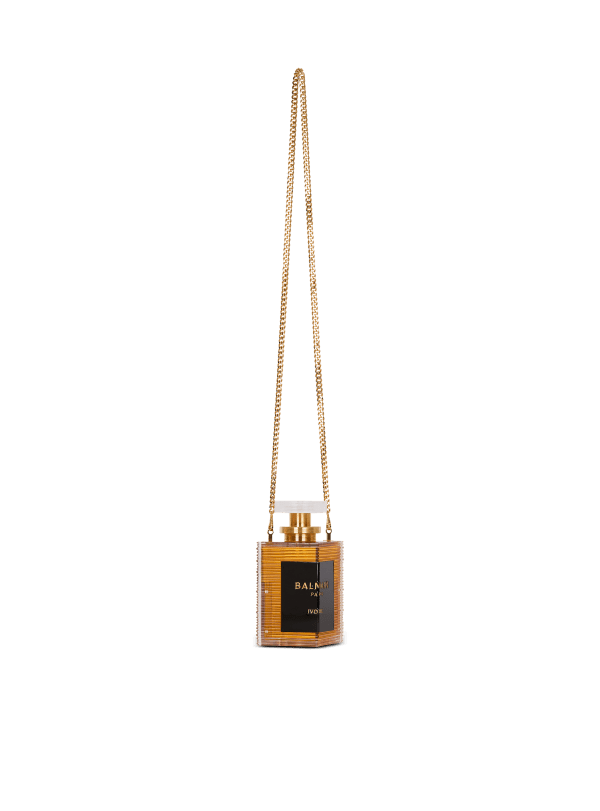 Balmain Paris Minaudière Parfum En Résine Et Laiton Orange - Femme