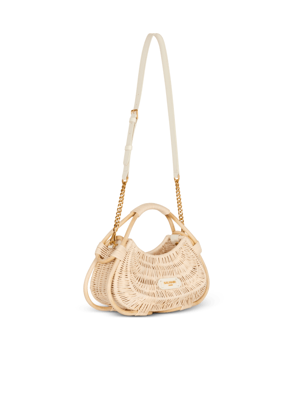 Balmain Paris Panier Jolie Madame Medium En Osier Beige - Femme