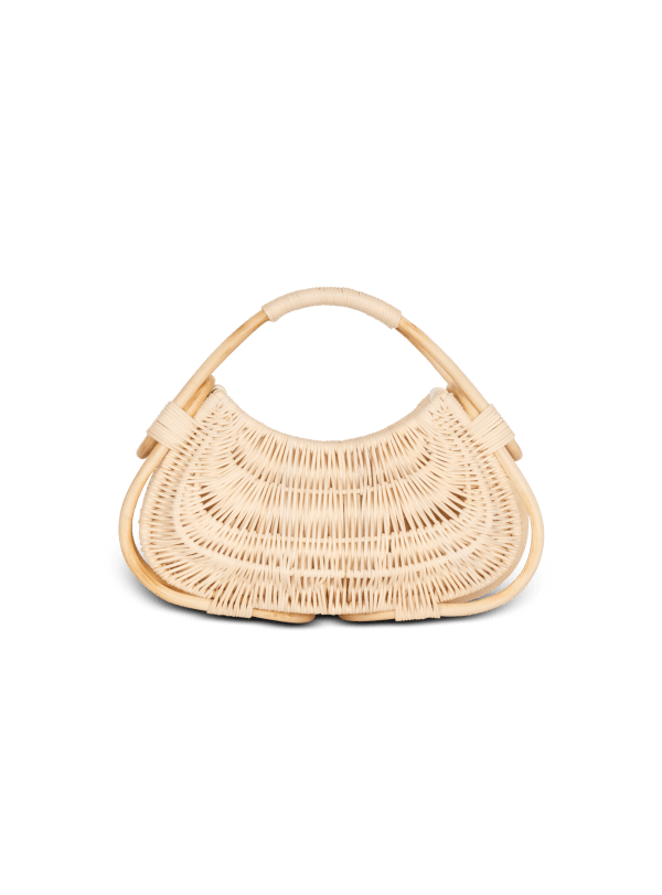 Balmain Paris Panier Jolie Madame Medium En Osier Beige - Femme