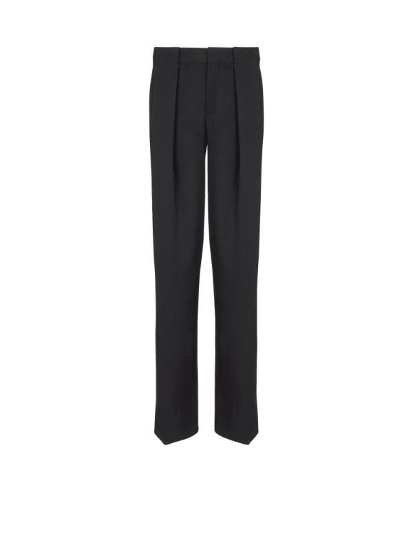 balmain paris Pantalon à plis en grain de poudre noir - Homme