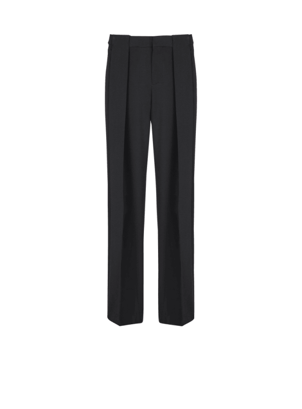 balmain paris Pantalon à plis en grain de poudre noir - Homme