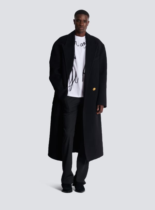 Balmain Paris Pantalon De Tailleur Bootleg En Grain De Poudre Noir - Homme