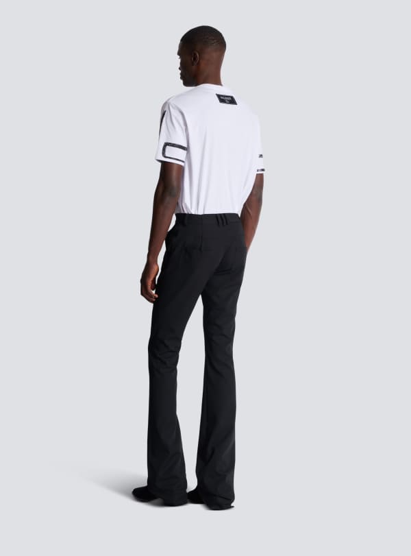 Balmain Paris Pantalon De Tailleur Bootleg En Grain De Poudre Noir - Homme
