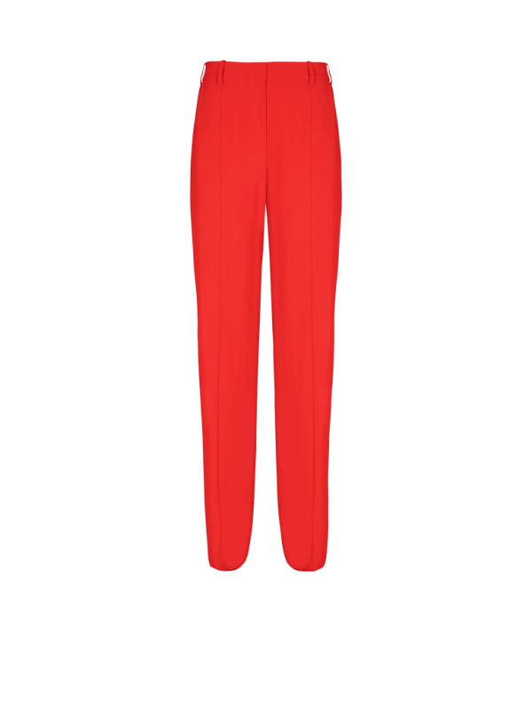balmain paris Pantalon tailleur droit en crêpe rouge - Femme balmain paris Pantalon tailleur droit en crêpe rouge - Femme