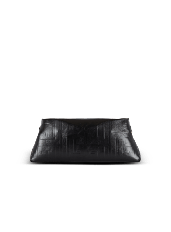 Balmain Paris Pochette 1945 Soft En Cuir De Veau à Monogramme Noir - Femme