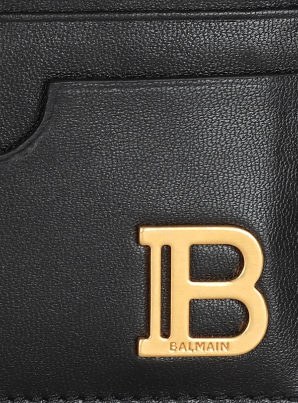 Balmain Paris Porte-cartes B-Buzz En Cuir Noir - Femme