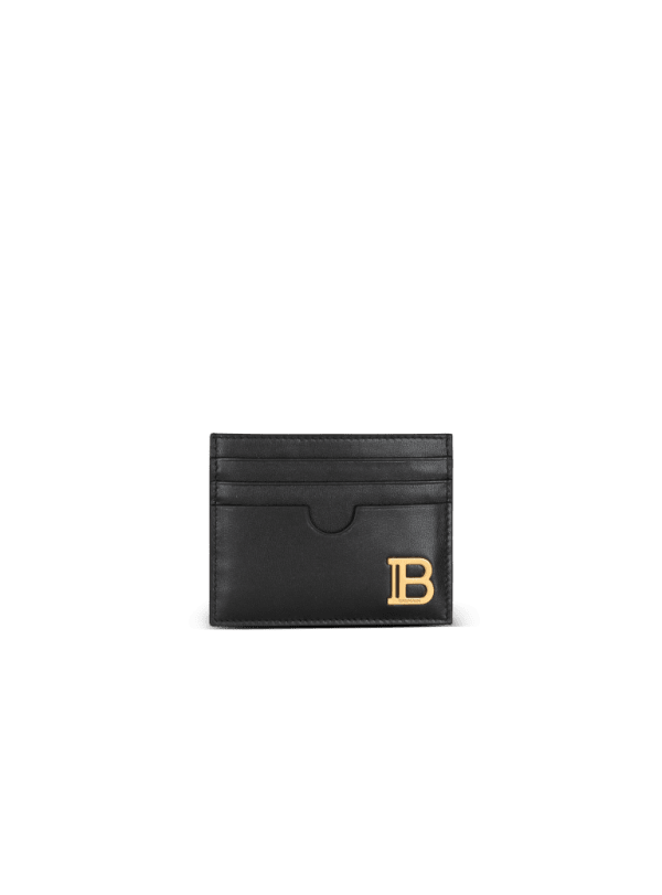 balmain paris Porte-cartes B-Buzz en cuir noir - Femme