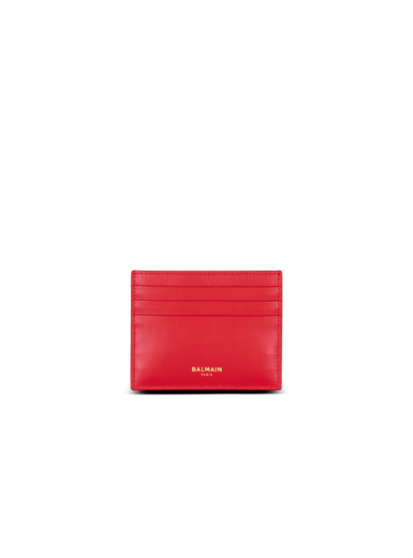 Balmain Paris Porte-cartes B-Buzz En Cuir Rouge - Femme