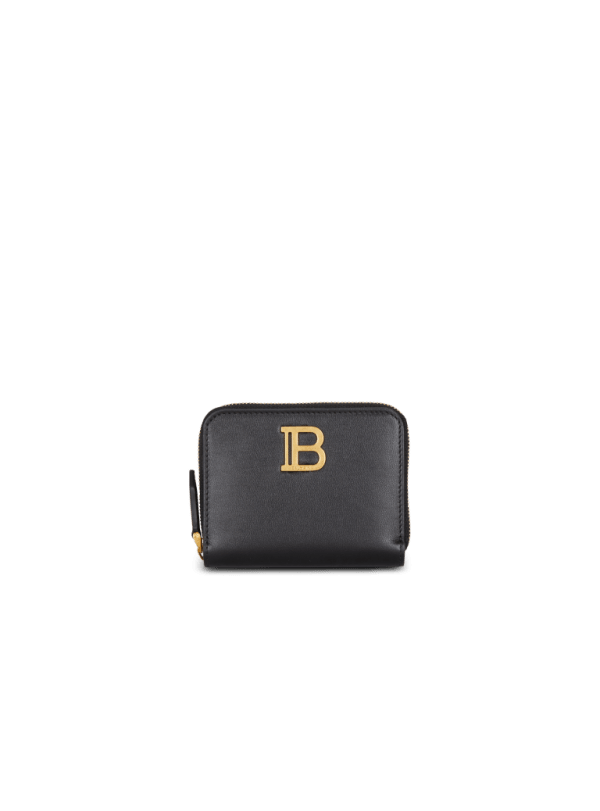 balmain paris Porte-monnaie B-Buzz en cuir noir - Femme