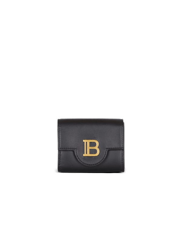 balmain paris Porte-monnaie B-Buzz en cuir noir - Femme