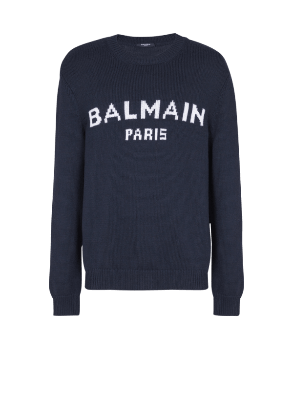 balmain paris Pull en laine Balmain Paris bleu marine - Homme balmain paris Pull en laine Balmain Paris bleu marine - Homme