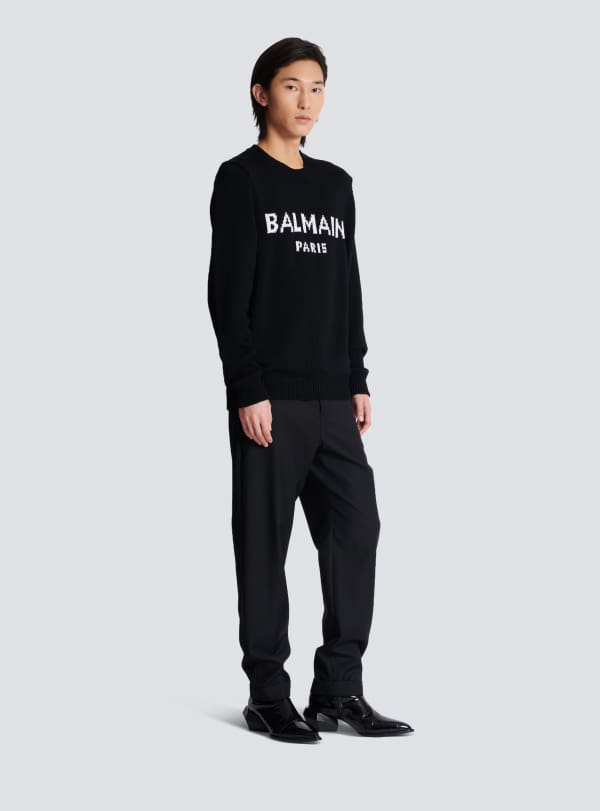 Balmain Paris Pull En Laine Balmain Paris Noir - Homme